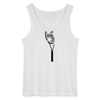Tennis racket - Gildan Men’s Tank Top - white - Front - AI Model Male 185 dark (185cm)
