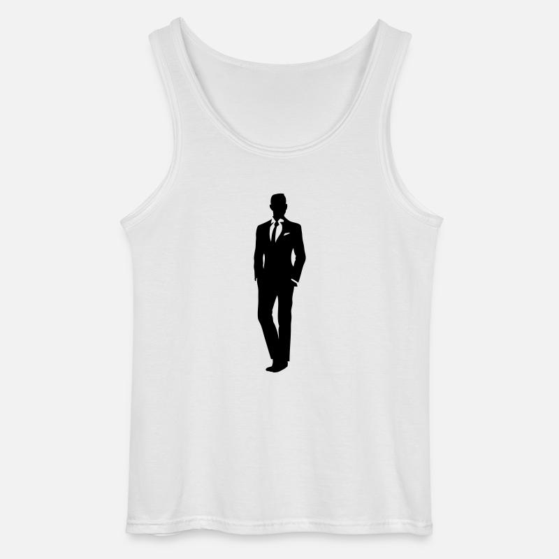 man with suit - Gildan Männer Tank Top - Weiß