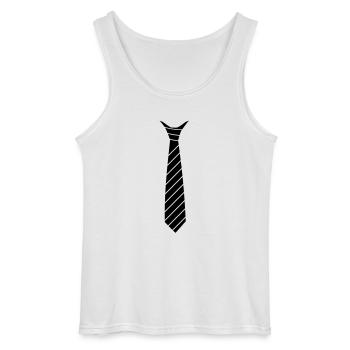Cravate illusion - Débardeur Gildan Homme - blanc - Devant - AI Model Male 185 dark (185cm)