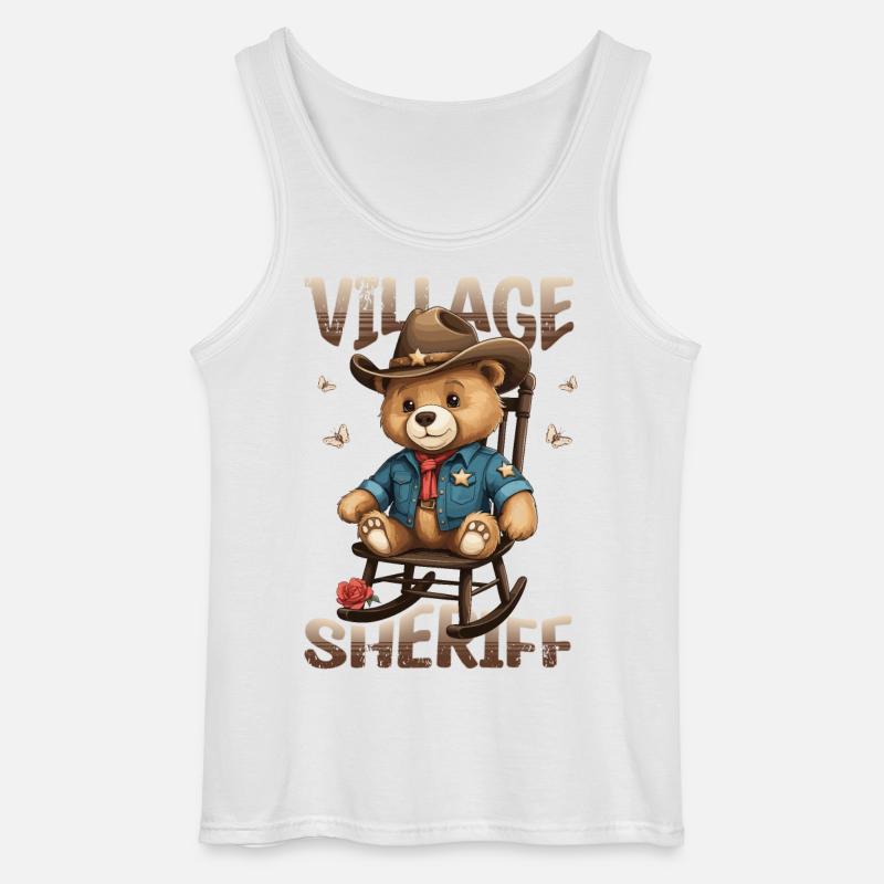 Bär der Dorf Sheriff - Gildan Männer Tank Top - Weiß