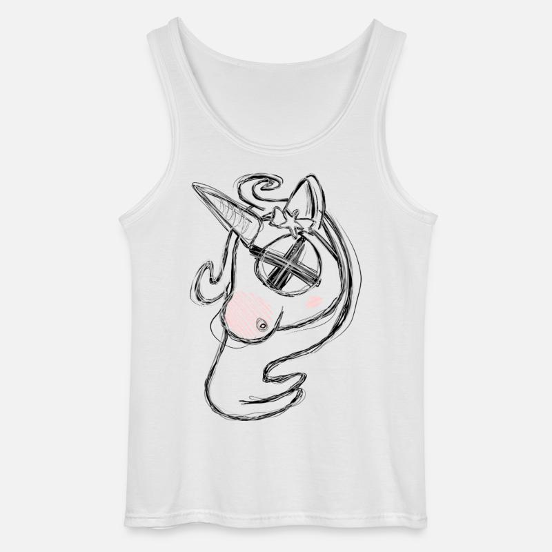 Totes Uni Grau - Gildan Männer Tank Top - Weiß