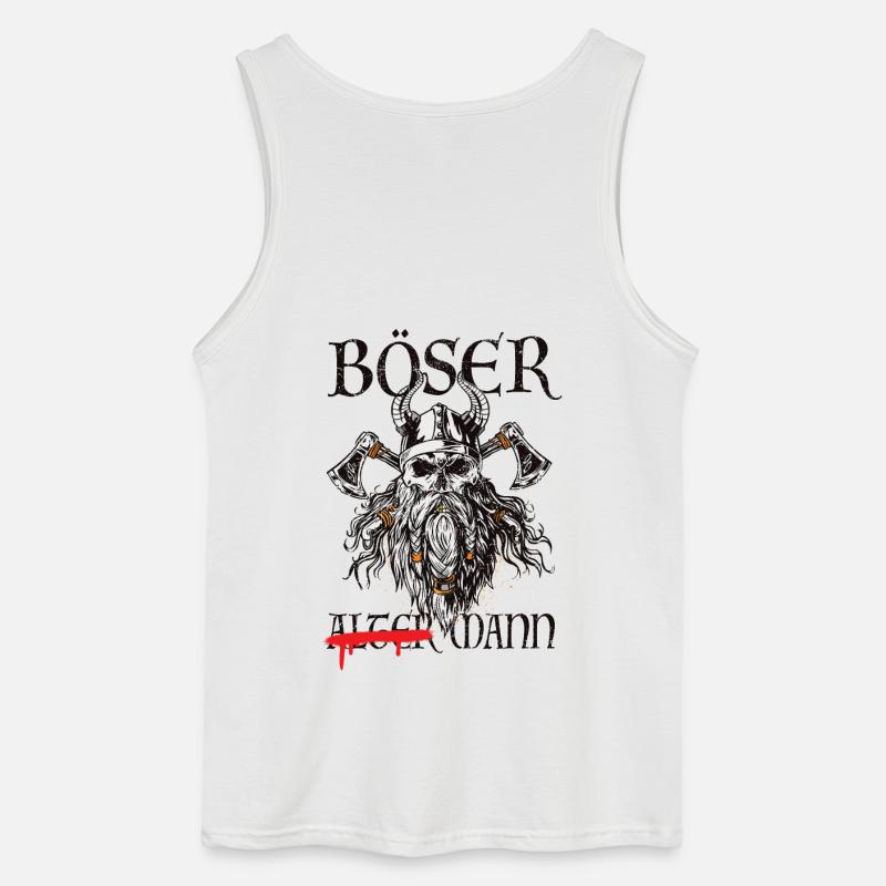 Böser Wikinger-Krieger Grafik - Gildan Männer Tank Top - Weiß