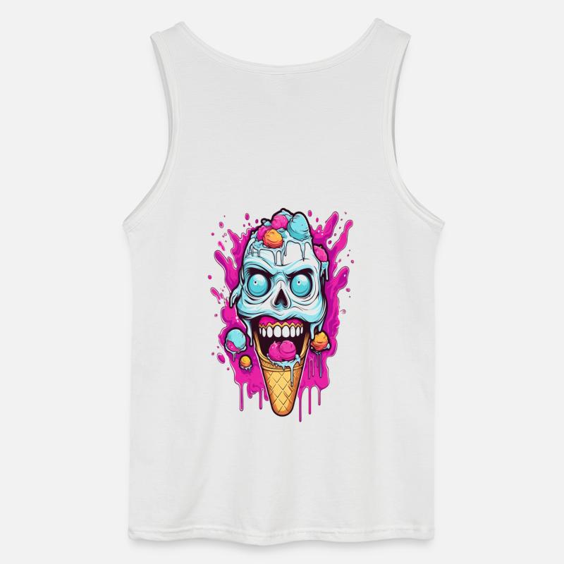 Skull Eiscreme Design - Gildan Männer Tank Top - Weiß