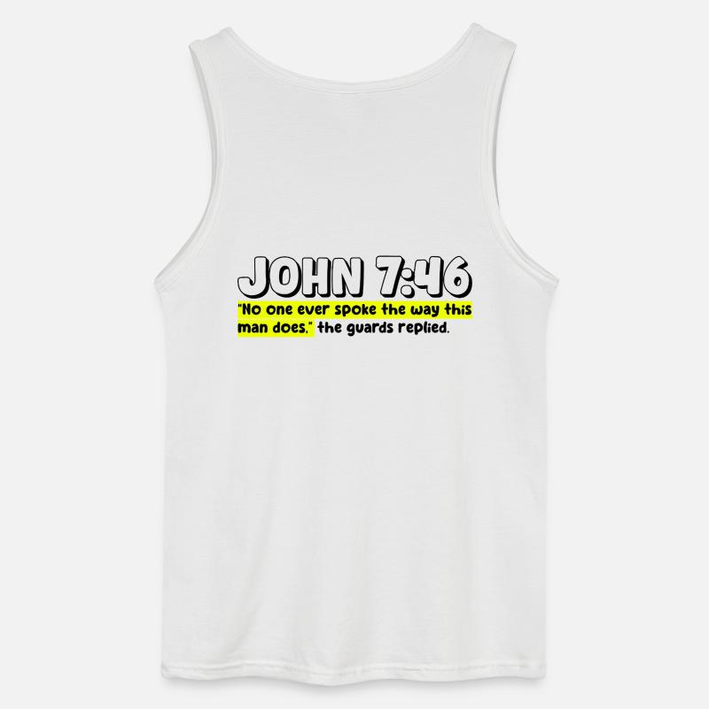 Johannes 7:46 | Bibelzitat - Gildan Männer Tank Top - Weiß