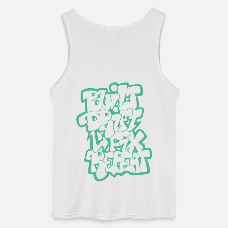 Built Drift Fix Repeat 04 - Gildan Männer Tank Top - Weiß