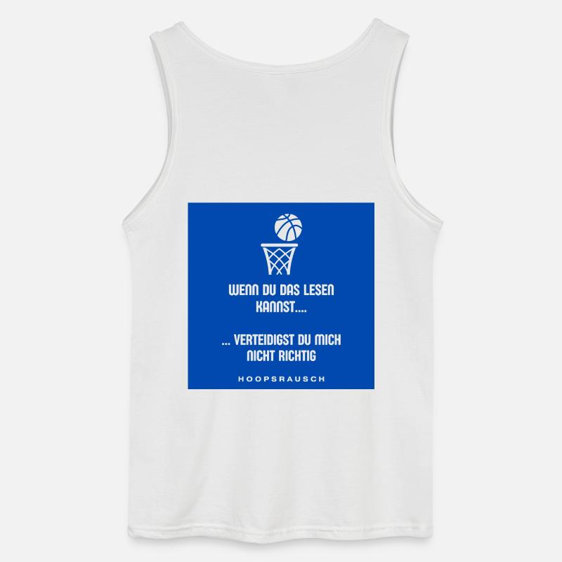 Lesen oder Verteidigen Spruch Hoopsrausch - Gildan Männer Tank Top - Weiß