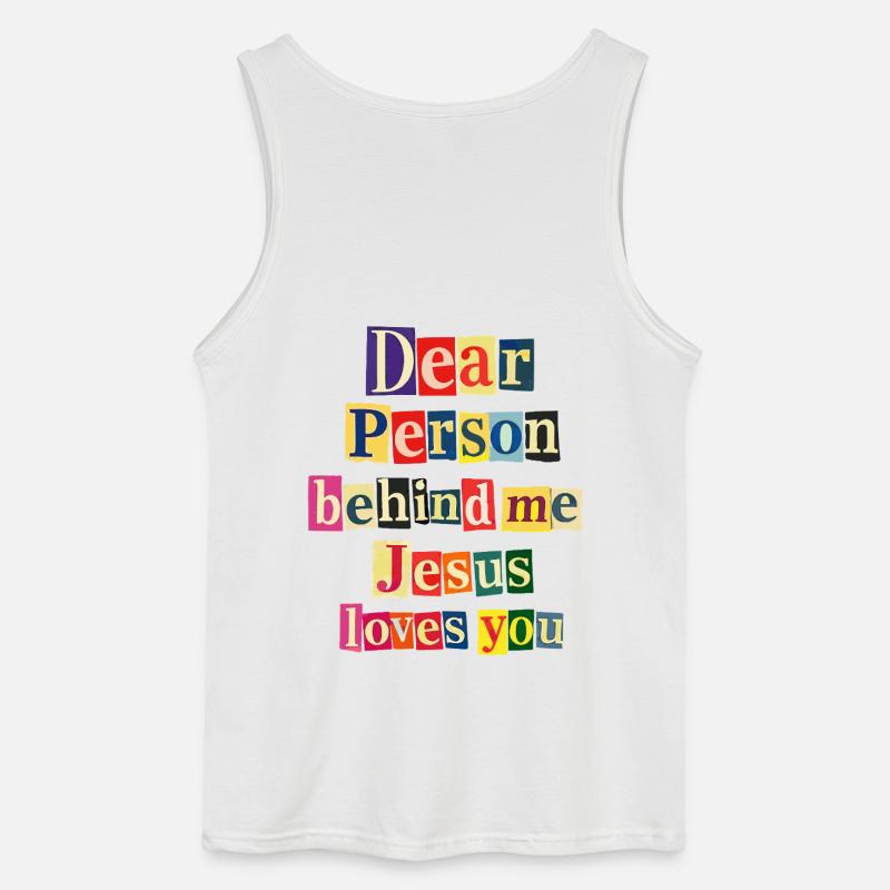 Jesus liebt dich positive Botschaft - Gildan Männer Tank Top - Weiß