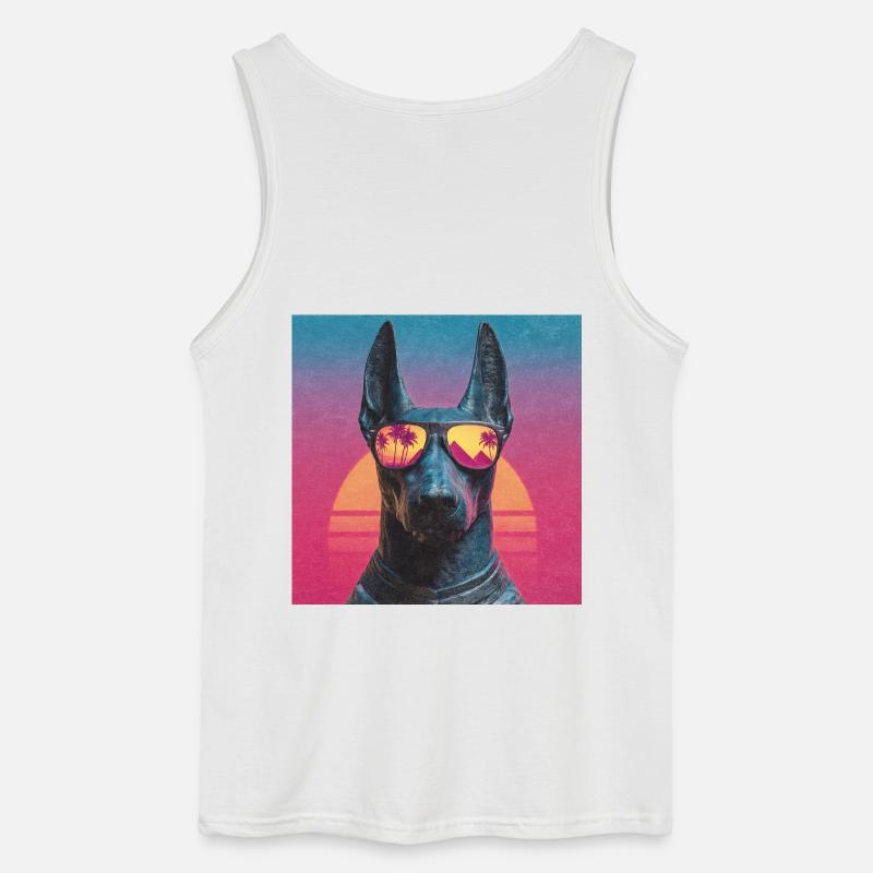 Anubis Synthwave - Gott auf Urlaub - Gildan Männer Tank Top - Weiß