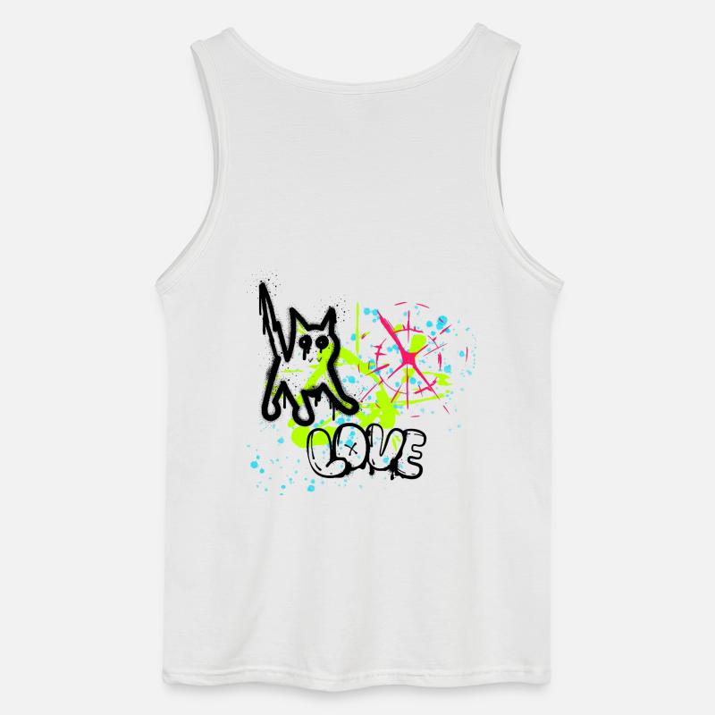 Neon Graffiti Splatter Pattern - Gildan Men’s Tank Top - white