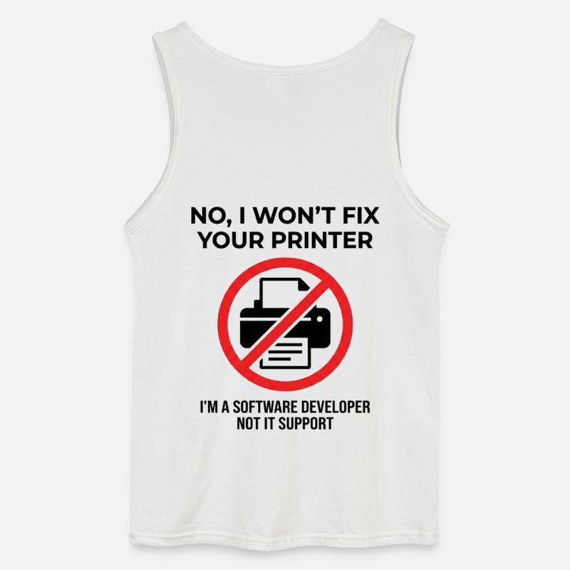 Programmierer: kein IT-Support - Gildan Männer Tank Top - Weiß