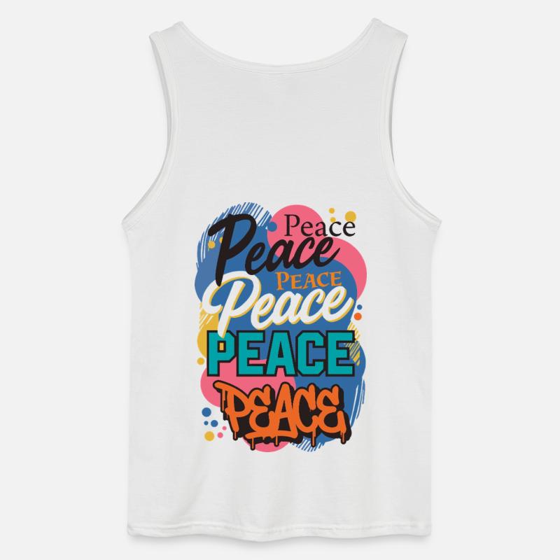 Peace als Graffiti - Gildan Männer Tank Top - Weiß