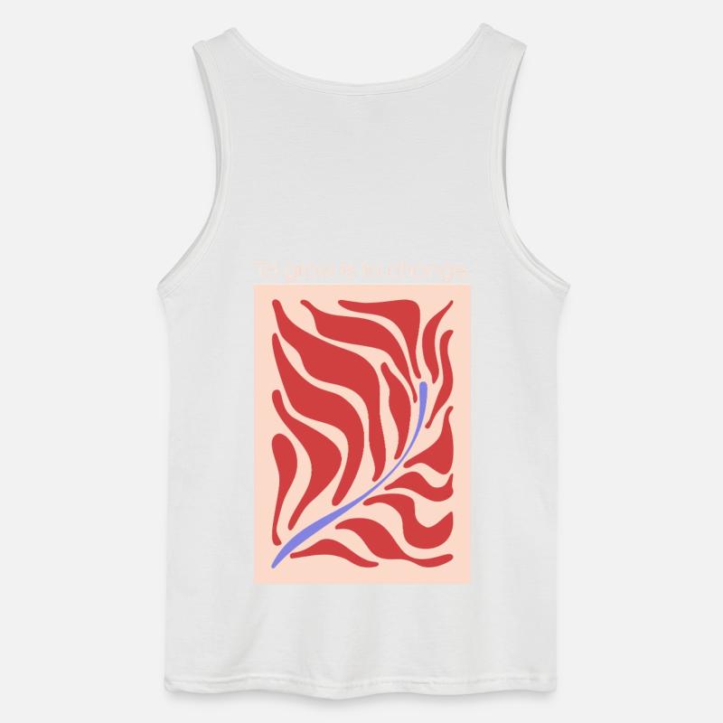 Growth through change – leaf shape pattern - Gildan Men’s Tank Top - white