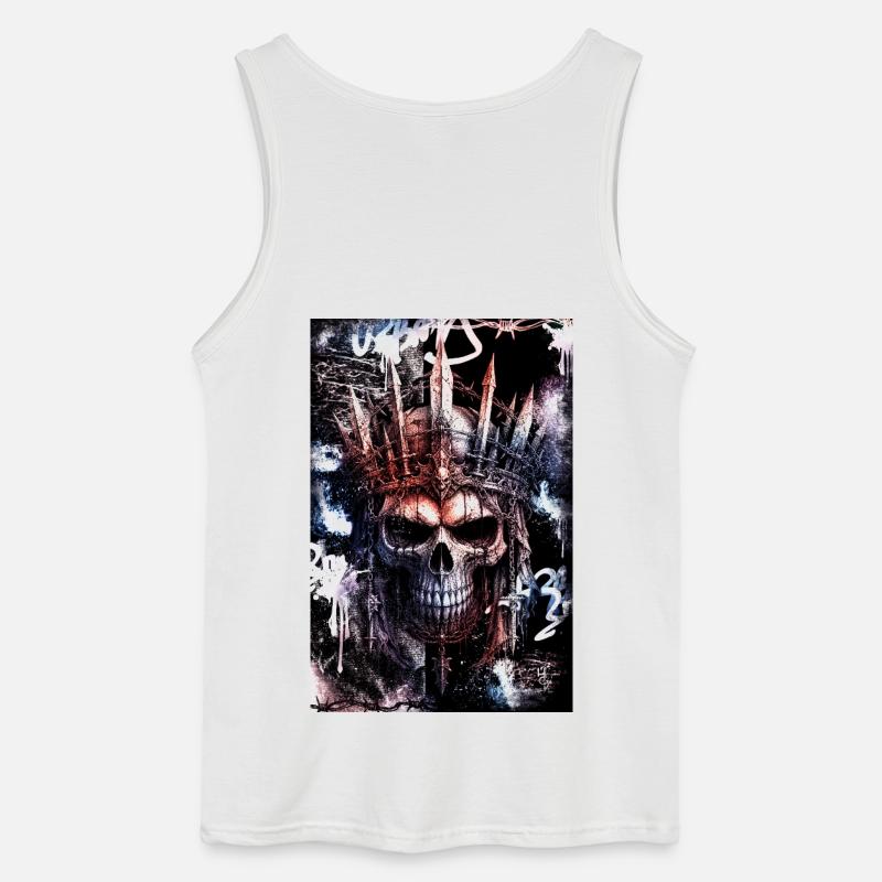 Dunkler gotischer Stadtschädel / Schädel - Gildan Männer Tank Top - Weiß
