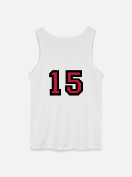 The number 15 - number fifteen - Gildan Men’s Tank Top - white