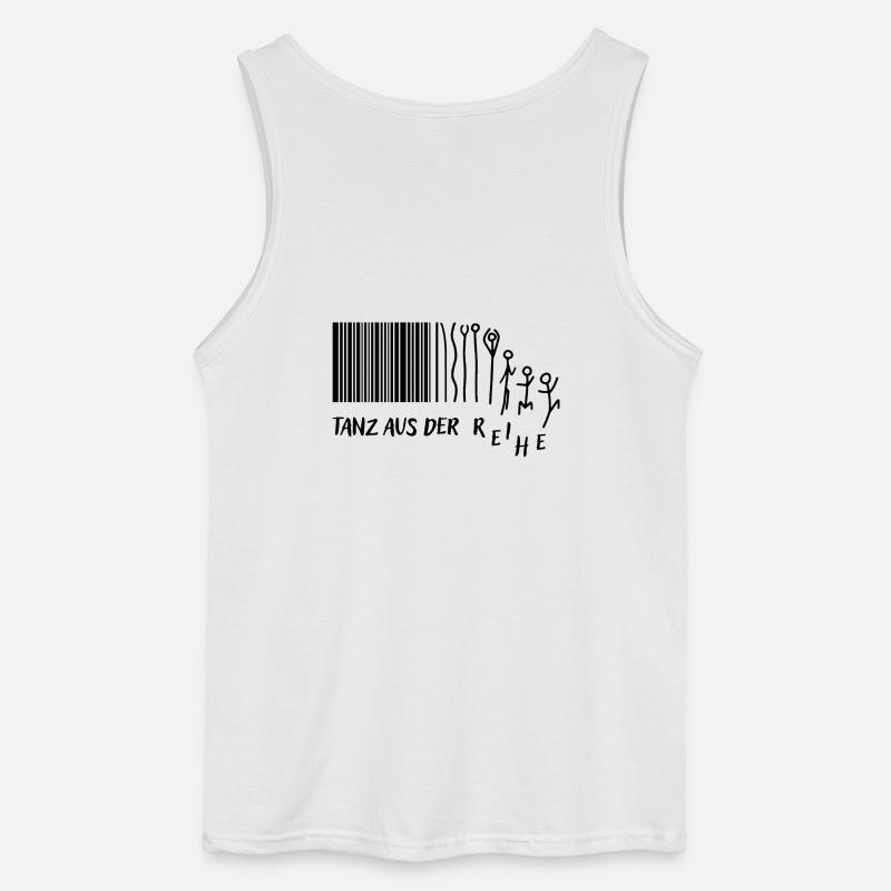 "Tanz aus der Reihe" Strichmännchen Strichcode - Gildan Männer Tank Top - Weiß