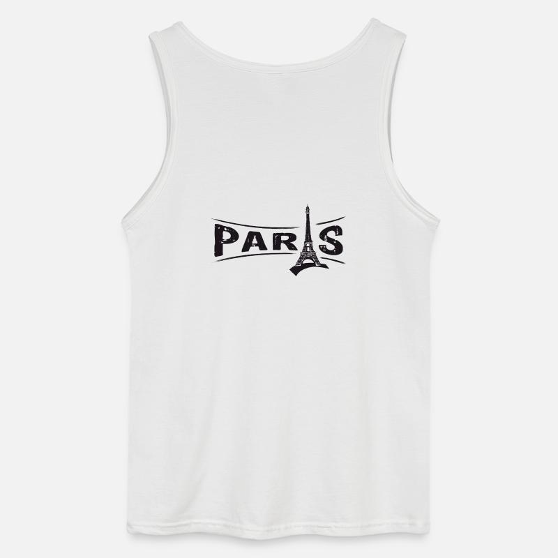 PARIS mit Eiffelturm - Gildan Männer Tank Top - Weiß
