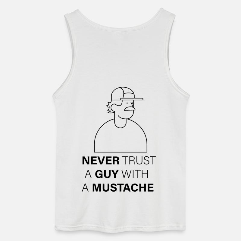 NEVER_TRUST_A_GUY_WITH_A_MUSTACHE - Gildan Männer Tank Top - Weiß