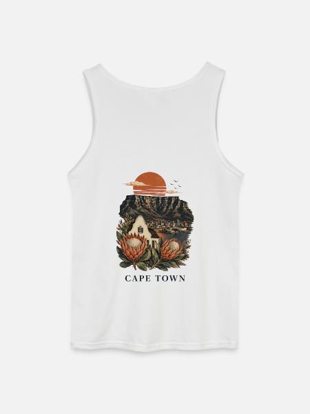 Cape Town Table Mountain Art - Gildan Männer Tank Top - Weiß