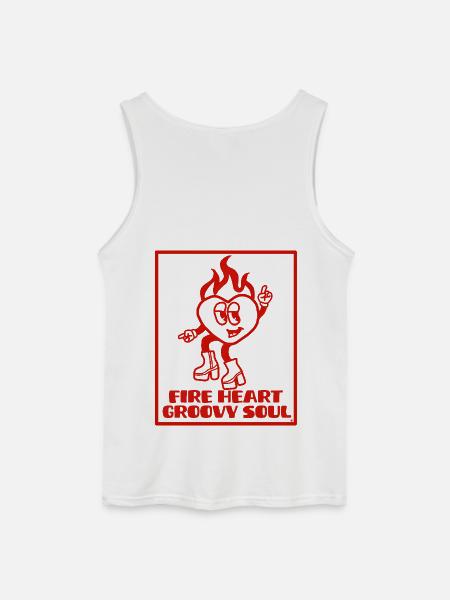 Fire heart Groovy soul - Gildan Men’s Tank Top - white
