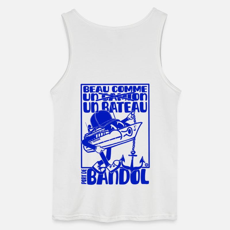 Retro Mittelmeer Bandol Boot Maskottchen - Gildan Männer Tank Top - Weiß