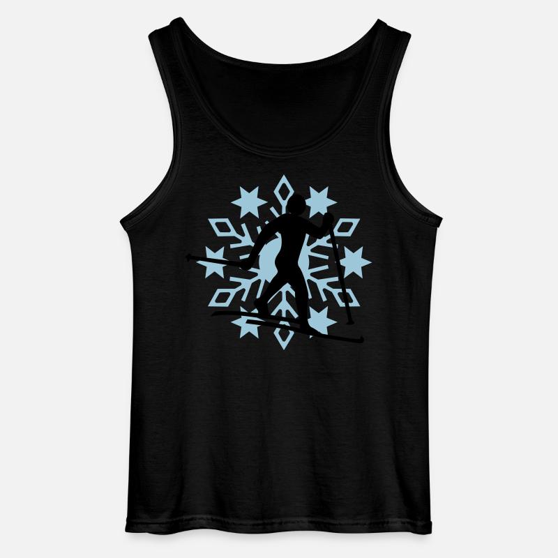 Langläufer Schneeflocke - Gildan Männer Tank Top - Schwarz