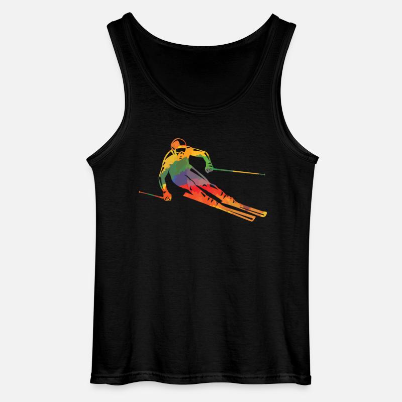 Farbiger Skifahrer - Gildan Männer Tank Top - Schwarz