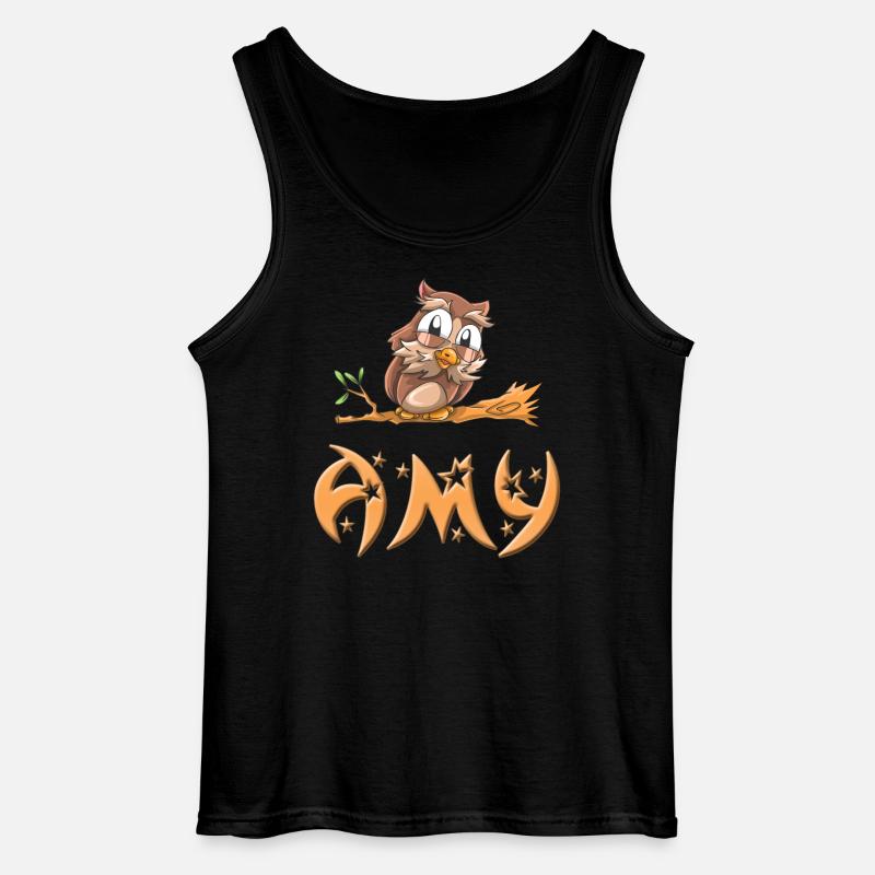 Eule Amy - Gildan Männer Tank Top - Schwarz