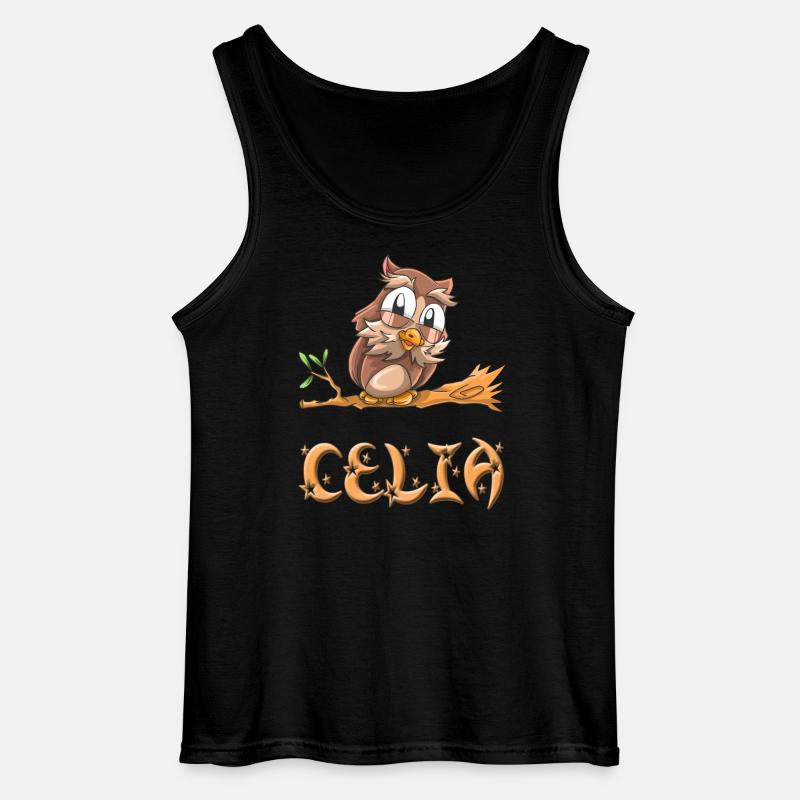 Eule Celia - Gildan Männer Tank Top - Schwarz