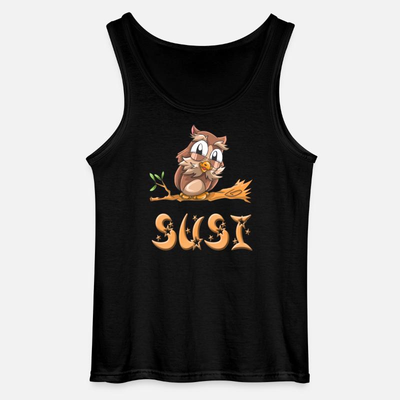 Eule Susi - Gildan Männer Tank Top - Schwarz
