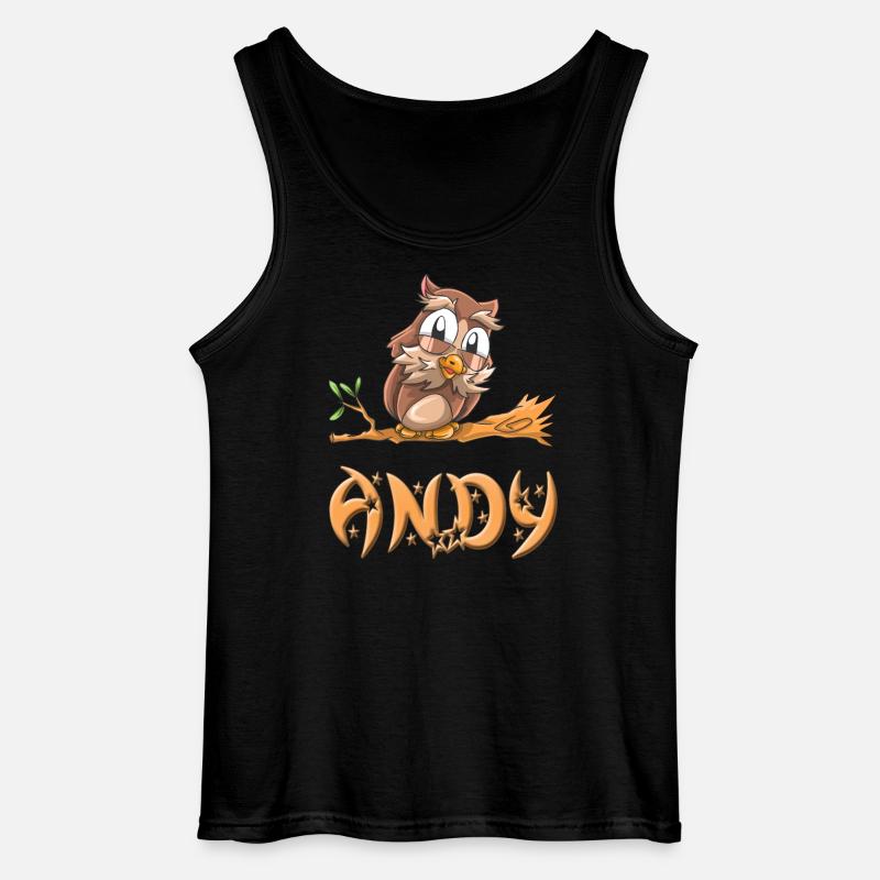 Eule Andy - Gildan Männer Tank Top - Schwarz