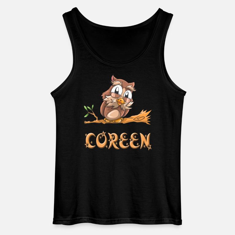 Eule Coreen - Gildan Männer Tank Top - Schwarz