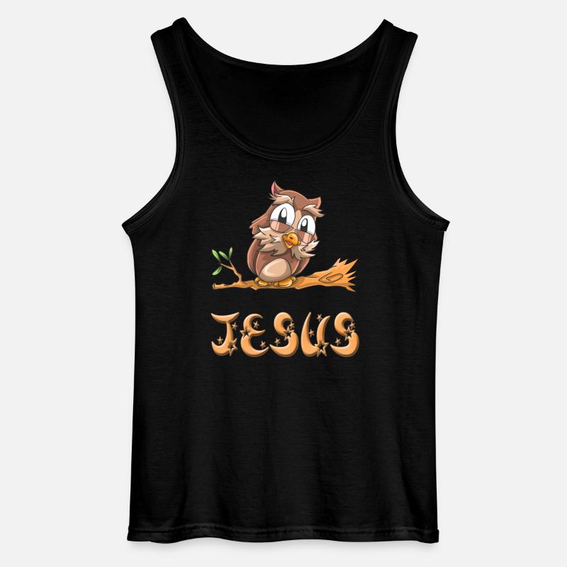 Eule Jesus - Gildan Männer Tank Top - Schwarz