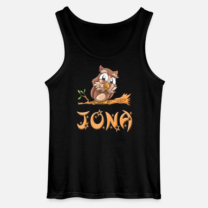 Eule Jona - Gildan Männer Tank Top - Schwarz