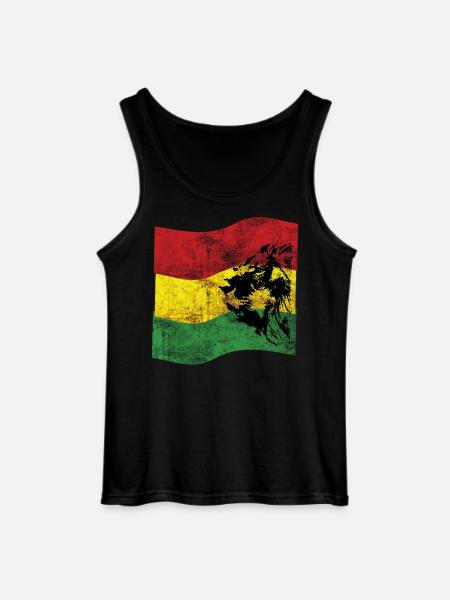 Lion Reggae Drapeau - Débardeur Gildan Homme - noir