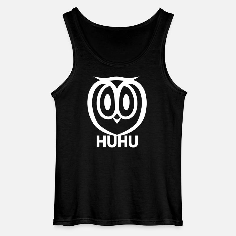 HuHu Eule - Gildan Männer Tank Top - Schwarz