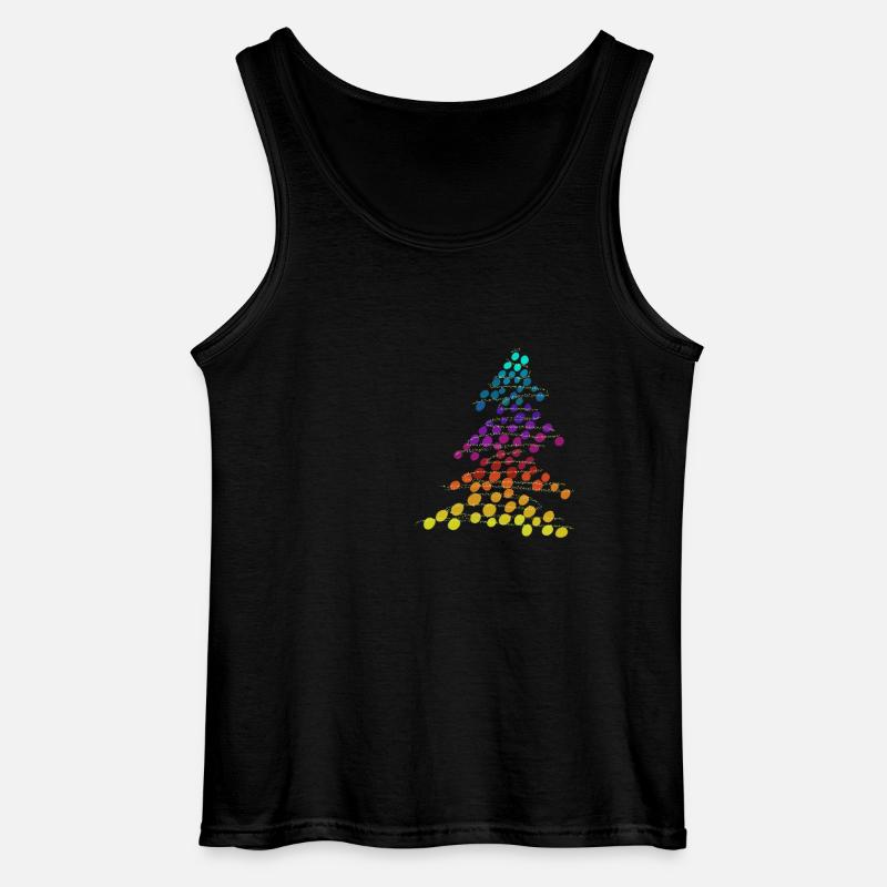 Regenbogen Neon-Weihnachtsbaum – Dots & Lights - Gildan Männer Tank Top - Schwarz