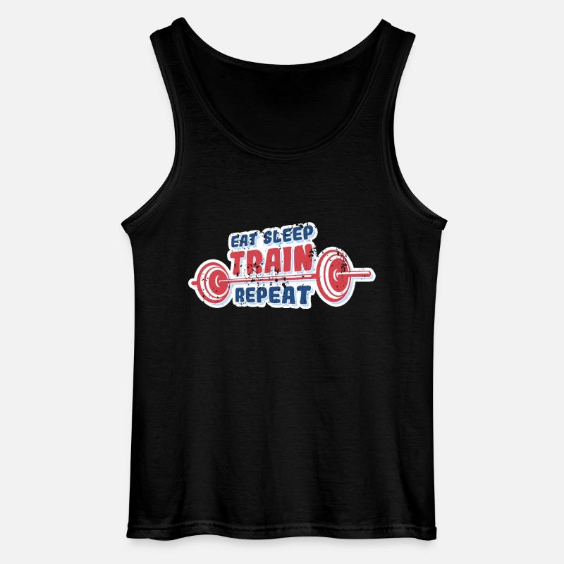 Eat Sleep Train Repeat - Gildan Men’s Tank Top - black
