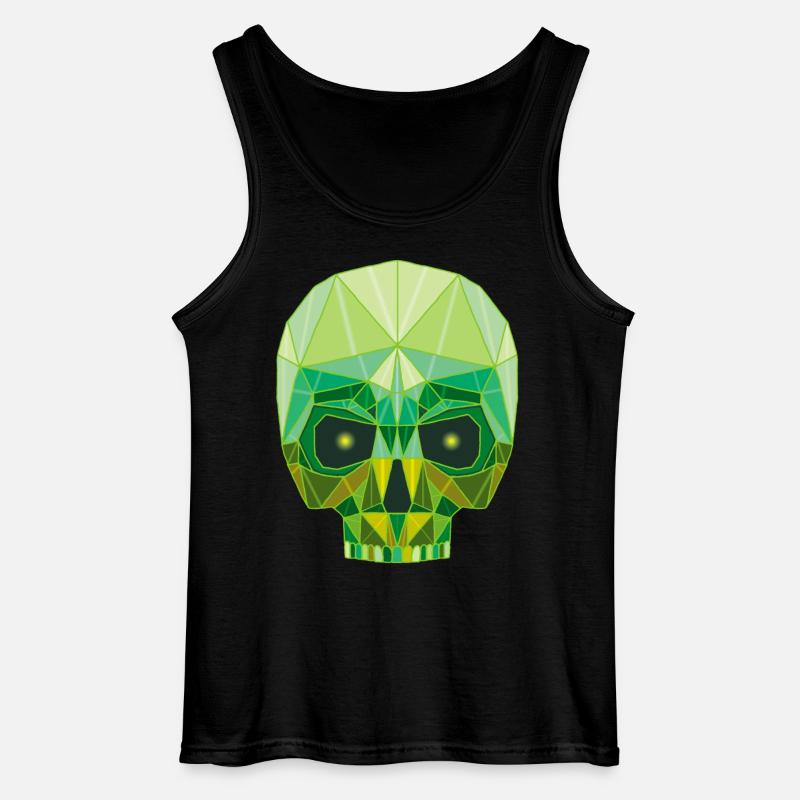 Smaragdgrüner Todeskopf - Gildan Männer Tank Top - Schwarz