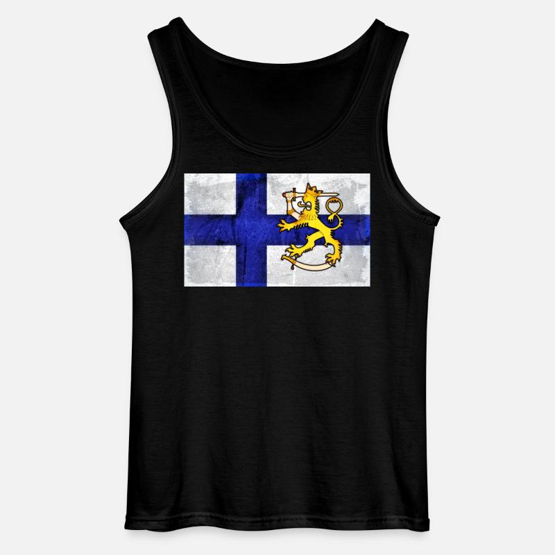 Finnland Flagge + Löwe - Gildan Männer Tank Top - Schwarz