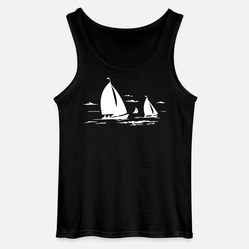 Segelboote - Gildan Männer Tank Top - Schwarz