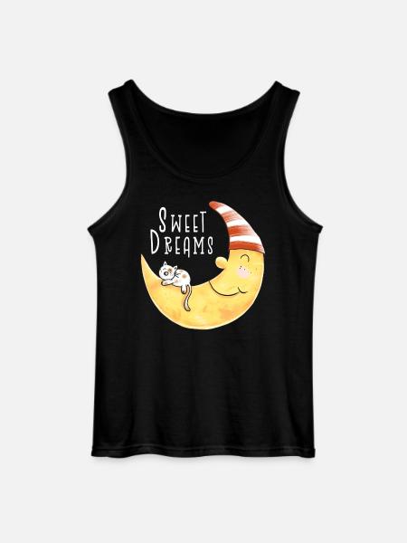 Sweet Dreams kat i månen - Gildan tanktop til mænd - sort