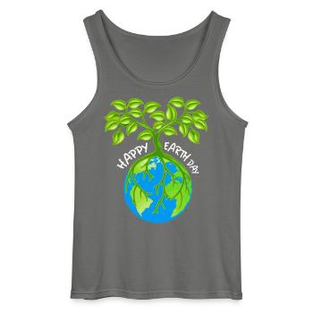 Eco-Friendly Earth Friend T-Shirt - Gildan Men’s Tank Top - charcoal grey - Front - AI Model Male 185 dark (185cm)