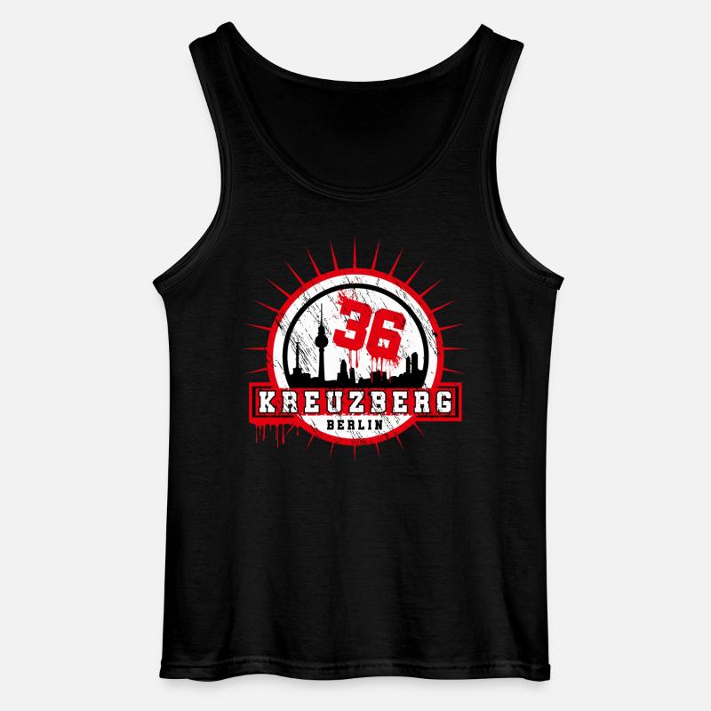 Kreuzberg Skyline 36 Berlin - Gildan Männer Tank Top - Schwarz