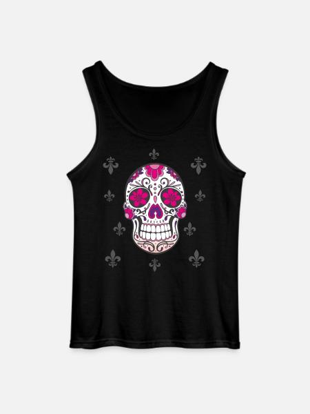 Sugar Skull Fleur De Lis - Débardeur Gildan Homme - noir