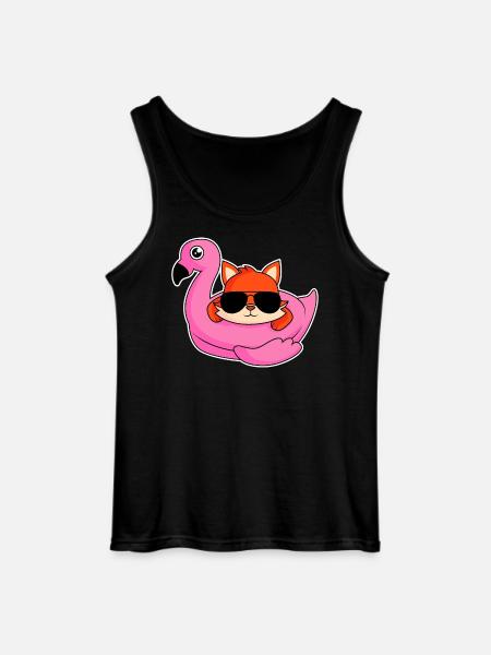 Fuchs im Flamingo - Design - Gildan Männer Tank Top - Schwarz