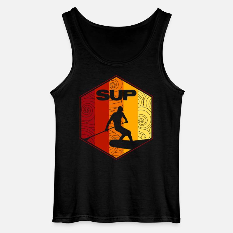 SUP Surf - Gildan Männer Tank Top - Schwarz