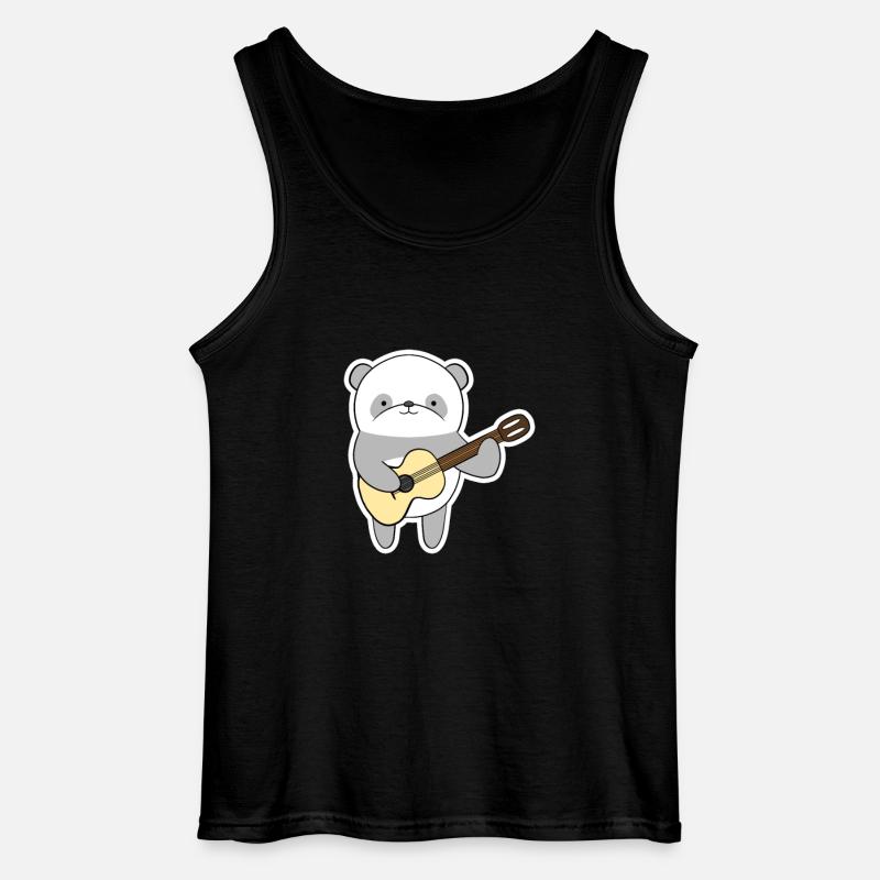 Panda mit Gitarre - Gildan Männer Tank Top - Schwarz