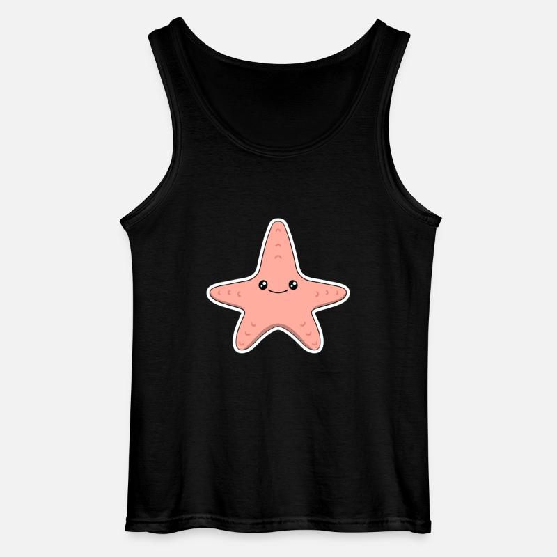 Seestern - Gildan Männer Tank Top - Schwarz