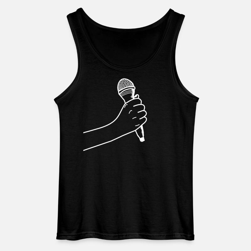 Hand mit Mikrofon - Gildan Männer Tank Top - Schwarz