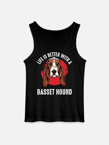 Life is better with the Basset Hound - Gildan Men’s Tank Top - black